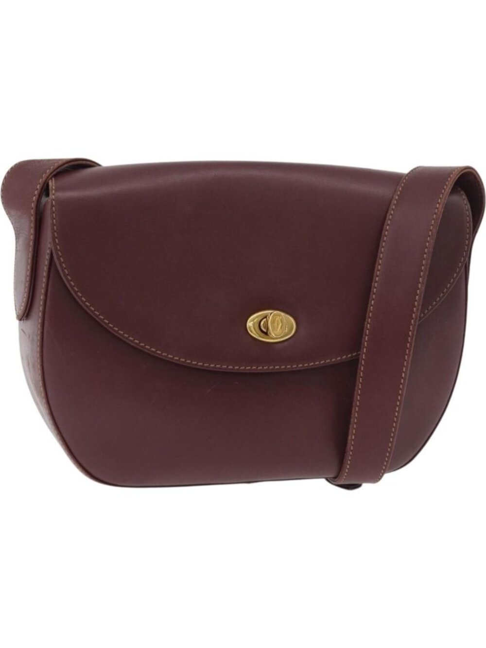 CARTIER Must Line Shoulder Bag Leather Bordeaux Gold